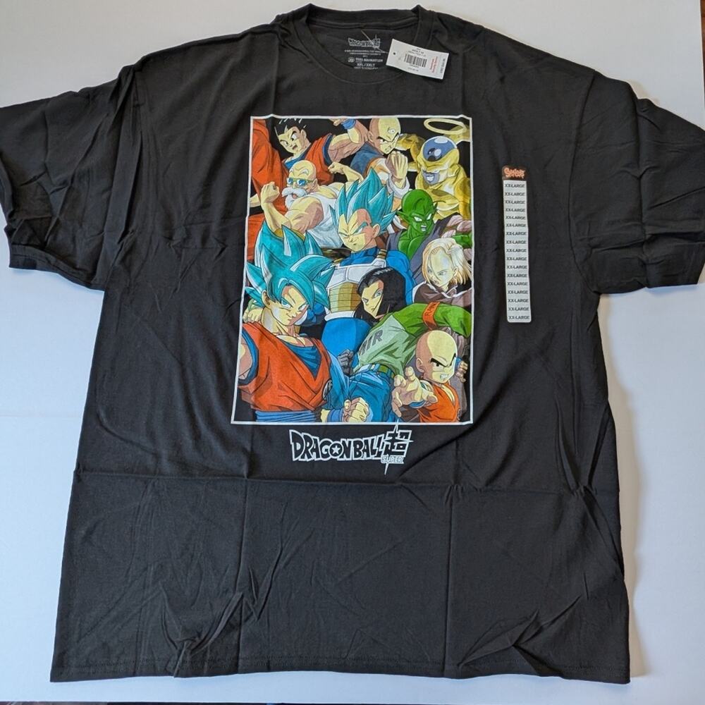 Dragon Ball Z Fighters Black T Shirt Men's Size XXL 2X 100% Cotton Goku